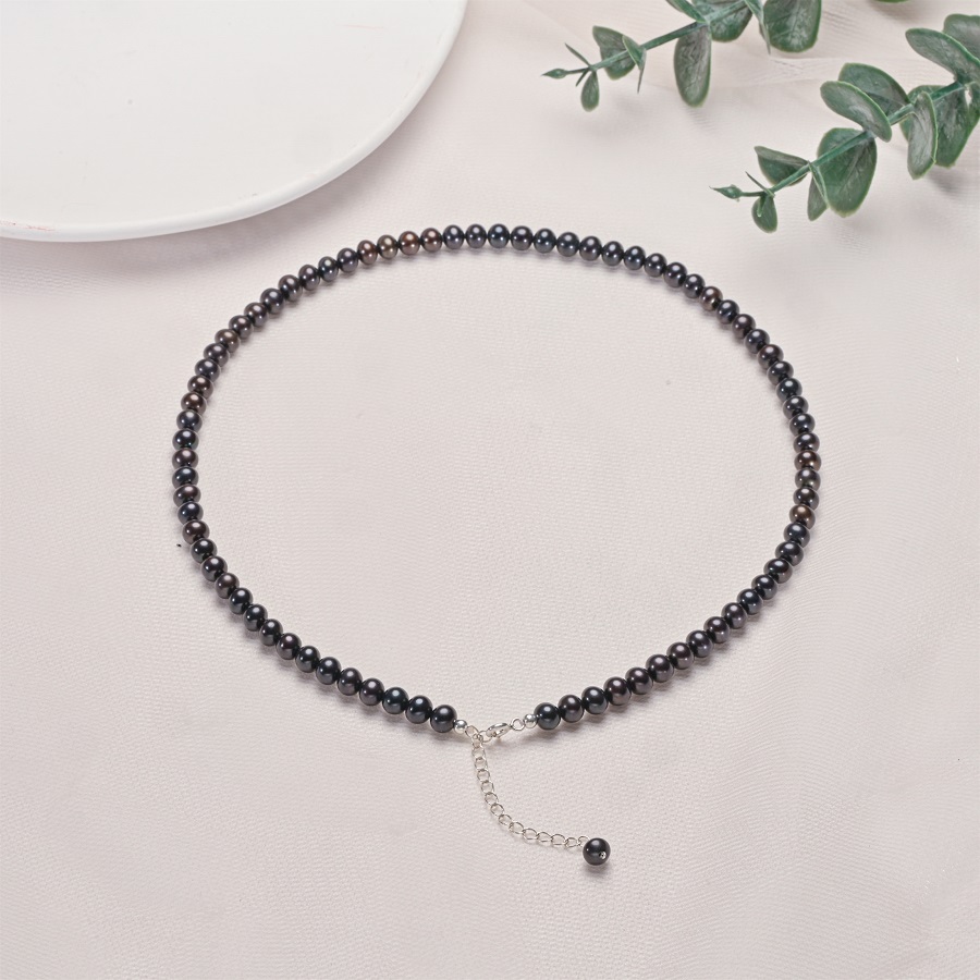 Pearl Trim Chain - Hengsheng 5–6,5 mm nahezu runde schwarze