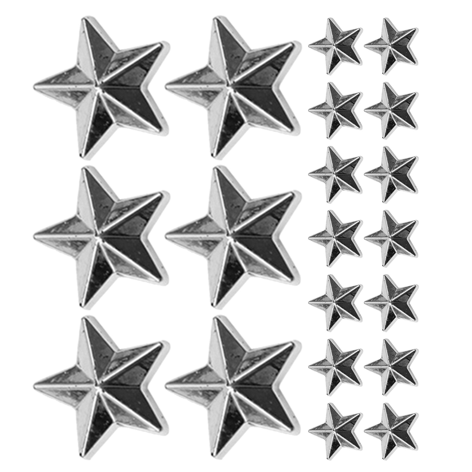 Embellish Craft - 300 Stück flache Acryl-Sternverzierungen, silberne glänzende