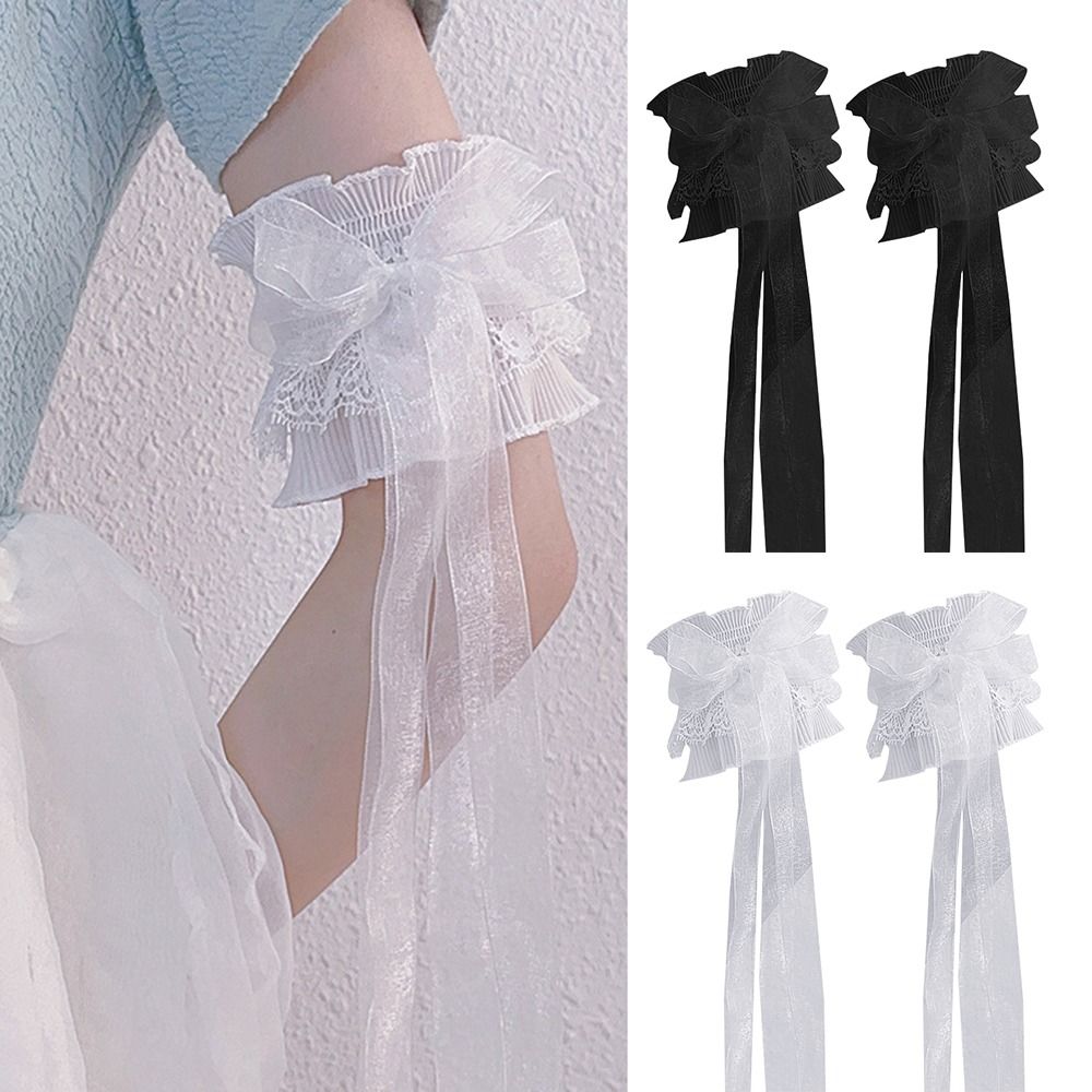 Lace Ribbon Trim - Arm stulpen Bowknot Arm Ärmel elastisch
