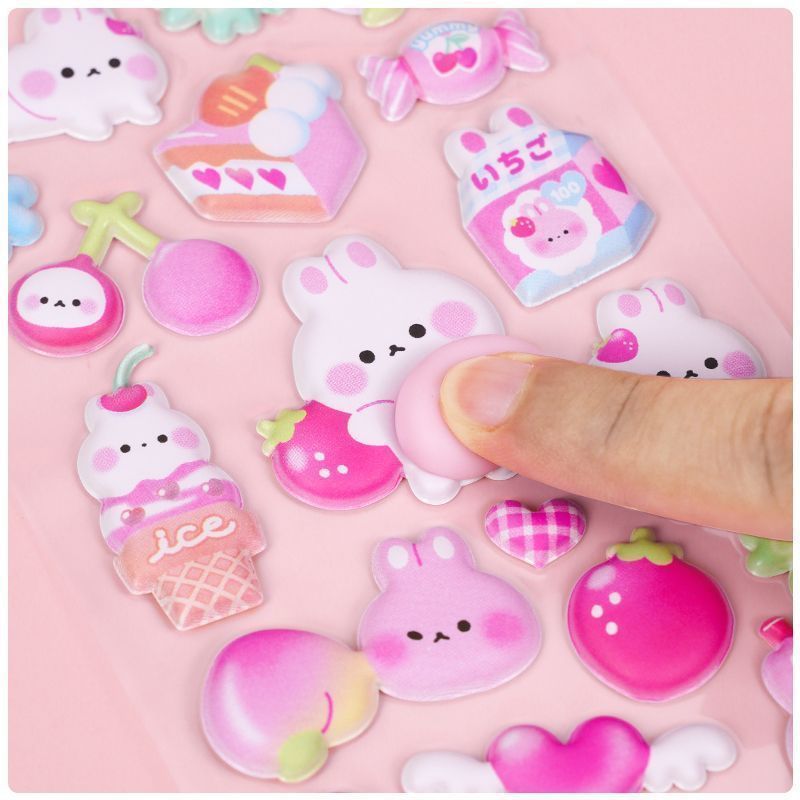 Craft Embellishment World - 1 Blatt Puffy Bunny 3D-Blasenaufkleber Squishy