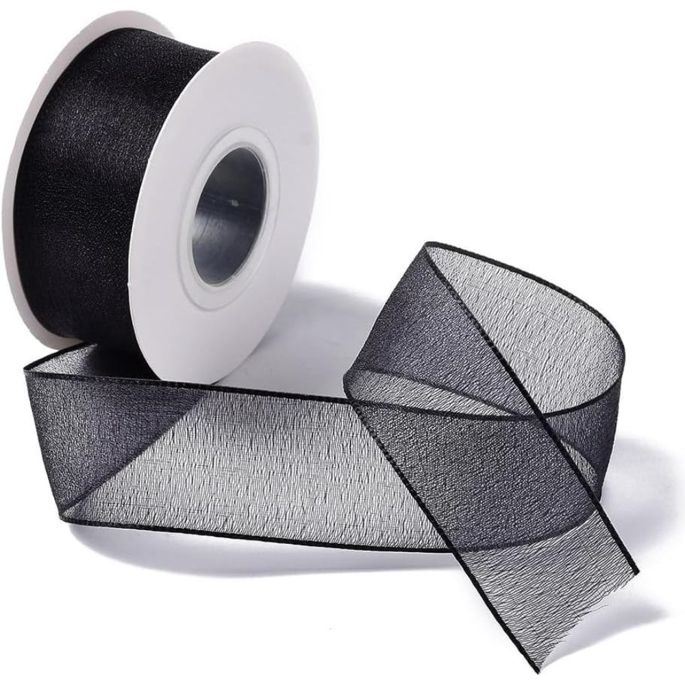 1 Zoll Schwarzes Organza-Band, – Organza Ribbon Spool Bewertung und Preis