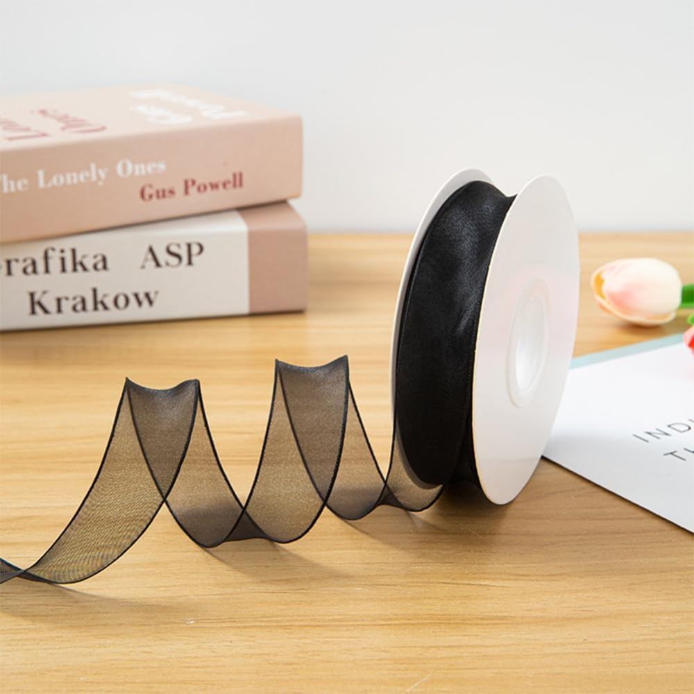 1 Zoll Schwarzes Organza-Band, – Organza Ribbon Spool Bewertung und Preis