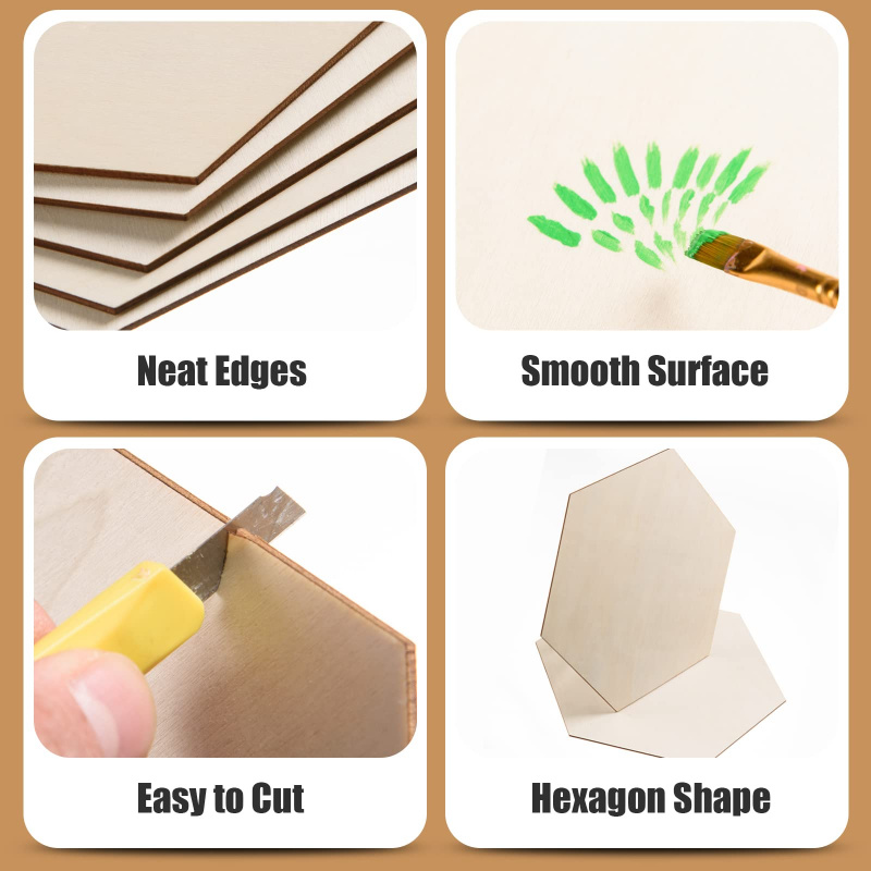 5cm Sechseckige Holzscheiben,  – Embellish Craft Bewertung und Preis